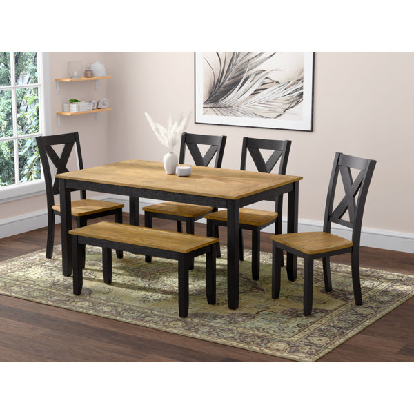 Gracie Oaks Fenrys 6 Piece Oak Dining Set Wayfair